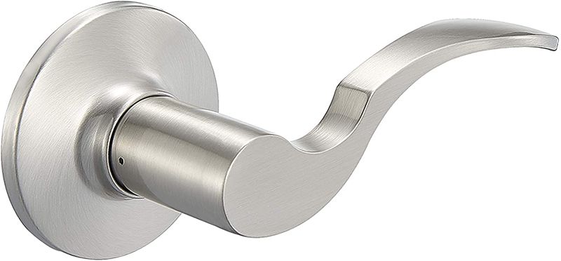 Photo 1 of Amazon Basics Shelby Dummy Door Lever - Right-handed Lever, Satin Nickel
