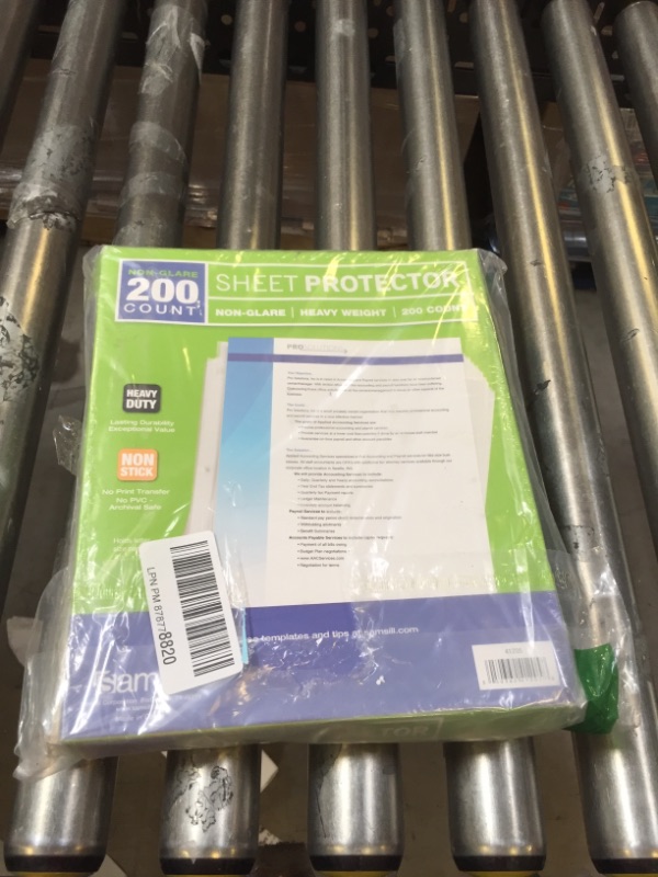 Photo 2 of  Samsill 200 Non-Glare Heavyweight Sheet Protectors, Reinforced 3 Hole Design Plastic Page Protectors, Archival Safe, Top Load for 8.5 x 11 Inch Sheets, Box of 200