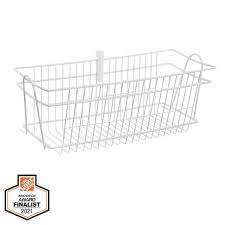 Photo 1 of EVERBILT 18.90 in. H x 8.86 in. W White Steel 1-Drawer Wide Mesh Wire Basket
