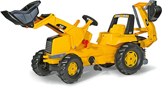Photo 1 of rolly toys CAT Construction Pedal Tractor: Backhoe Loader (Front Loader and Excavator/Digger), Youth Ages 3+ , Yellow