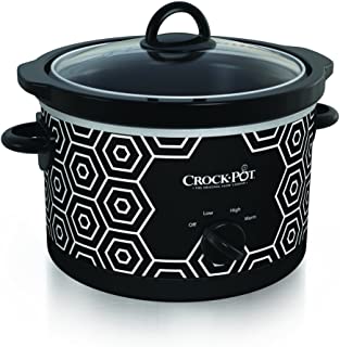 Photo 1 of Crockpot Round Slow Cooker, 4.5 quart, Black & White Pattern (SCR450-HX)