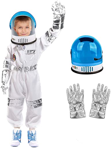 Photo 1 of Astronaut Costume for Kids - Children Space-Suit with Astronaut-Helmet, Birthday Gifts for Boys Girls, Toddlers Pretend Role Play Dress Up
