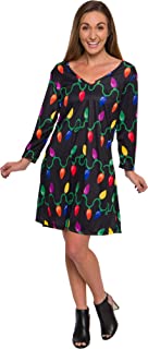 Photo 1 of Silver Lilly Women's Holiday Christmas Lights Costume Dress - One Piece Relaxed Winter Outfit for Parties. SIZE SMALL. 4 PACK BUNDLE
