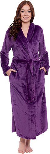 Photo 1 of Barcode for Silver Lilly Womens Robe - Plush Bathrobe - Full Length Robe with Shawl Collar - Dark Purple, 3X-Large
