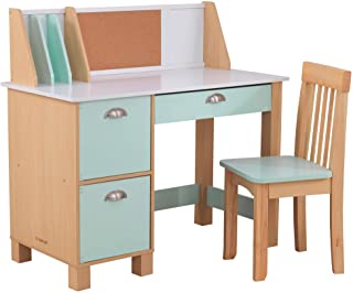 Photo 1 of KidKraft Study Desk with Chair - Mint, Drawers, Extra Storage, Handles, Bulletin Board, Sturdy, Solid, Kid-Sized Study, Gift for Ages 5-10
