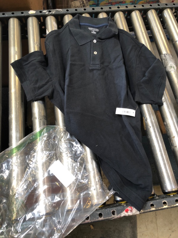 Photo 2 of Amazon Essentials Men's Slim-Fit Cotton Pique Polo Shirt, Black, Large
