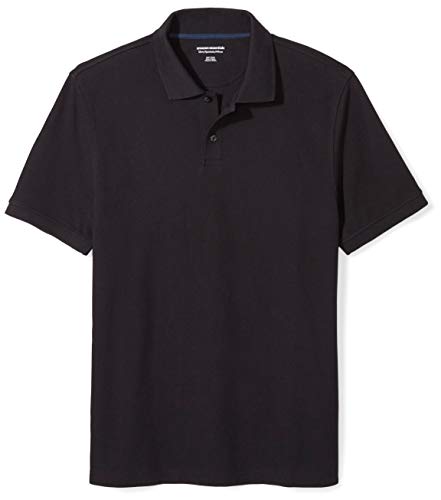 Photo 1 of Amazon Essentials Men's Slim-Fit Cotton Pique Polo Shirt, Black, Large
