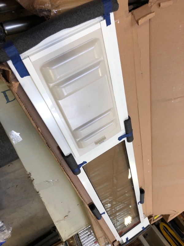 Photo 2 of Endura Flap Pet Door Thermo Panel 3e - Medium Flap (8" x 15"), Height Range (77.25" - 80.25") White Aluminum Frame
