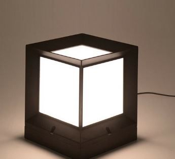 Photo 1 of Outdoor Post Lamp Pillar Light Square Lantern Light IP65 Waterproof Black Lamp