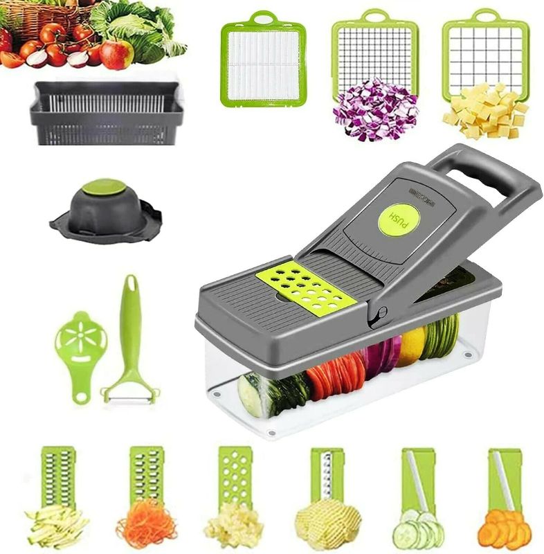 Photo 1 of 14 in1 Vegetable Chopper Cutter Chopper Multifunctional Veggie Chopper