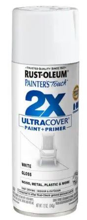 Photo 1 of 4 PK Rust-Oleum Painter's Touch 2X 12 oz. Gloss White General Purpose Spray Paint