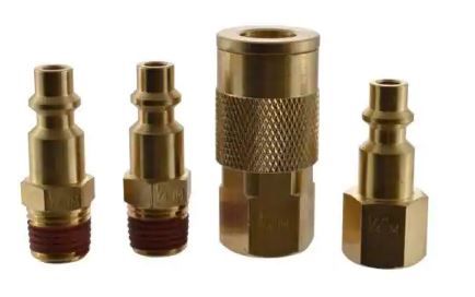 Photo 1 of 2 Pk Husky1/4 in. Industrial NPT Plug and Coupler Kit (4-Piece)