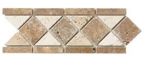 Photo 1 of 2 PK Jeffrey Court Tumbled Noce Listello 4 in. x 12 in. Decorative Accent Travertine Floor and Wall Tile