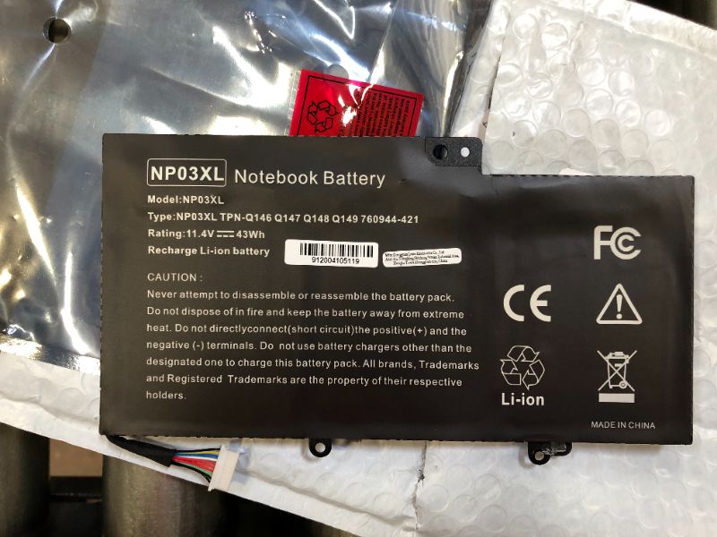 Photo 1 of np03xl battery