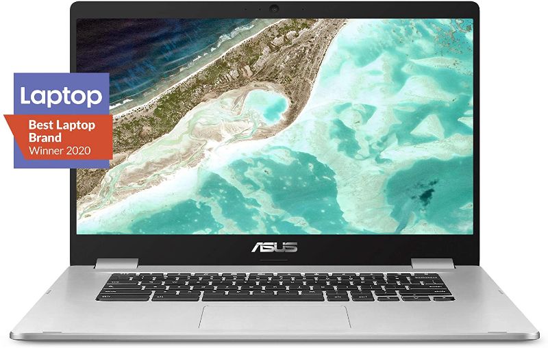 Photo 1 of ASUS Chromebook C423 14.0" 180 Degree HD NanoEdge Display, Intel Dual Core Celeron Processor, 4GB LPDDR4 RAM, 32GB Storage, Silver Color, C423NA-DH02 **READ CLERK COMMENTS** 
