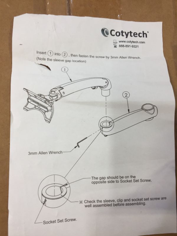 Photo 4 of Cotytech Expandable Apple Desk Mount Spring Arm Grommet Base - Silver
Missing Desk Attachment