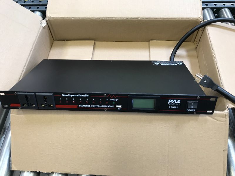 Photo 4 of 10 Outlet Power Sequencer Conditioner - 13 Amp 2000W Rack Mount Pro Audio Digital Power Supply Controller Regulator w/Voltage Readout, Surge Protector, for Home Theater Stage/Studio Use - Pyle PCO875
