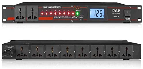 Photo 1 of 10 Outlet Power Sequencer Conditioner - 13 Amp 2000W Rack Mount Pro Audio Digital Power Supply Controller Regulator w/Voltage Readout, Surge Protector, for Home Theater Stage/Studio Use - Pyle PCO875
