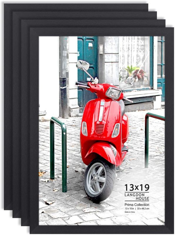 Photo 1 of 11"x17" Poster Frame (Black, 4 Pack), Large Portrait Frame, Sturdy Wood Composite, Wall Mount Hooks Included
One Frame has Scratch on Glass