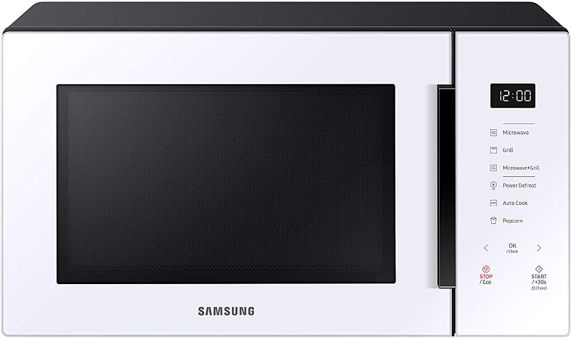 Photo 1 of Samsung MG11T5018CW Counter Top Grill Microwave, 1.1 Cu. Ft, White
