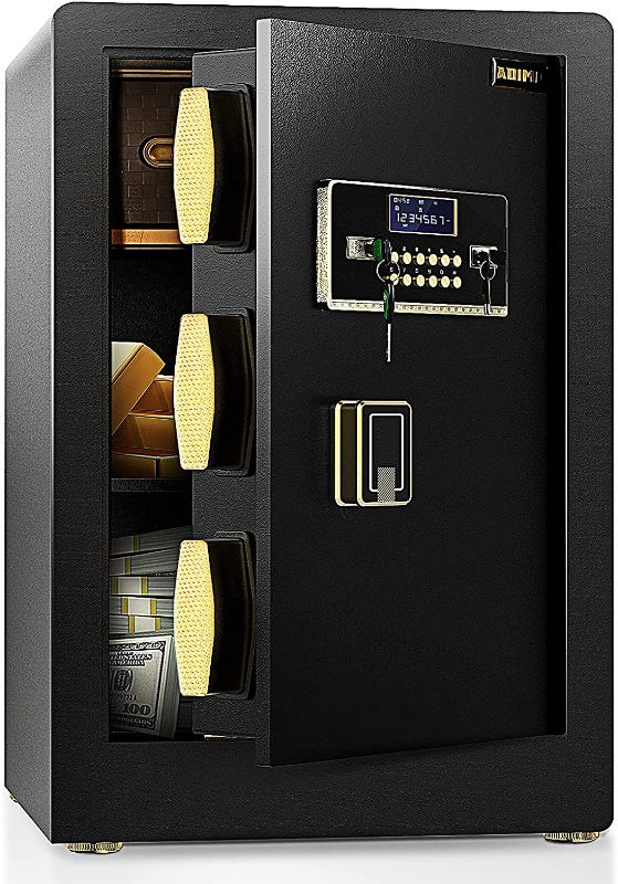Photo 1 of ADIMO Safe, 2.2 Cubic Feet Cabinet Safe Box with Digital Keypad and Key Lock, Built In Cabinet Box, Double Keys, Removable Shelf for Jewelry, Documents, Valuables
