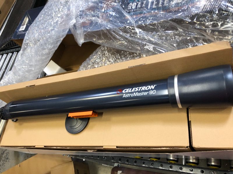 Photo 4 of Celestron - AstroMaster 90AZ Refractor Telescope - Refractor Telescope for Beginners - Fully-Coated Glass Optics - Adjustable-Height Tripod - BONUS Astronomy Software Package
