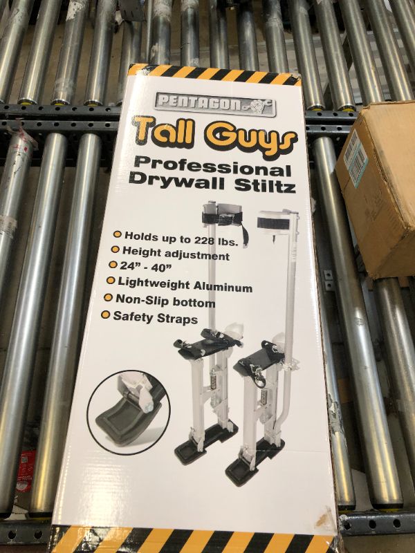 Photo 4 of 1120 Pentagon Tool "Tall Guyz" Professional 24"-40" Black Drywall Stilts For Sheetrock Painting or Cleaning
