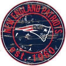 Photo 1 of 24" Round NFL New England Patriots Colored Wooden Team Wall Sign Fan Cave Decor
