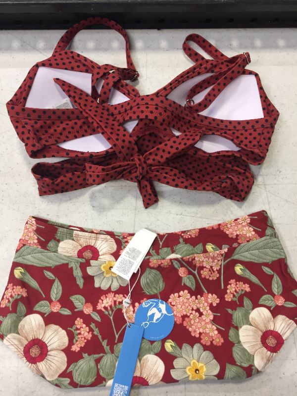 Photo 3 of Tropical Palms Twist-Front High Waisted Bikini size L
