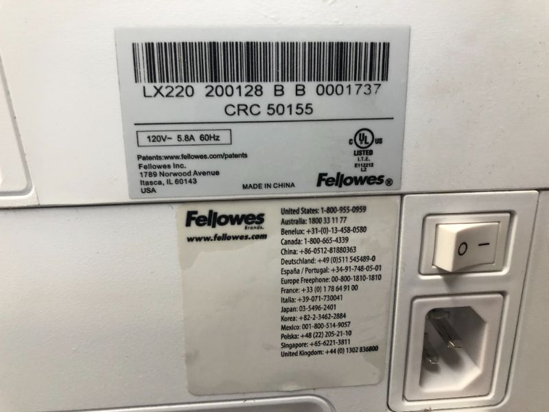 Photo 1 of Fellowes LX220 20-Sheet Micro-Cut Commercial Shredder (5015501)
