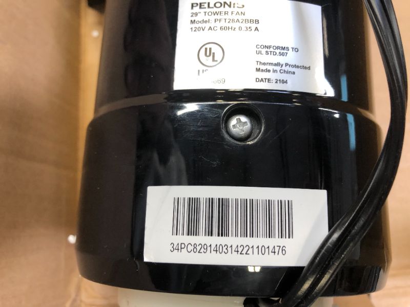 Photo 1 of PELONIS 30 Inch Oscillating Tower Fan with 3 Speed Settings and Auto-off Timer, Standing Fan PFT28A2BBB, Black
