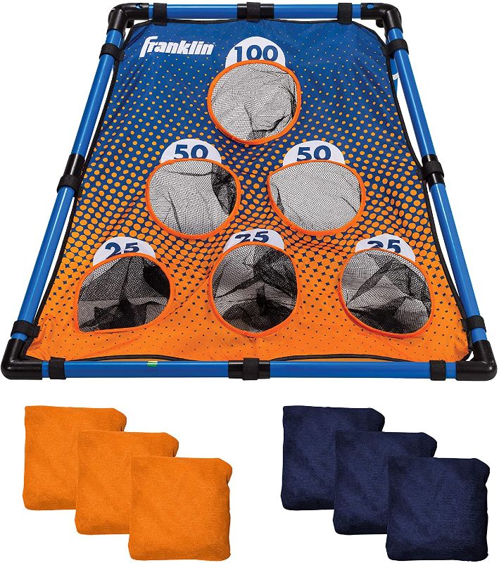 Photo 1 of Franklin Sports 6 Hole Bean Bag Toss - Indoor + Outdoor Bean Bag Toss Set with (6) Bags Included - Bean Bag Toss for Kids + Adults
