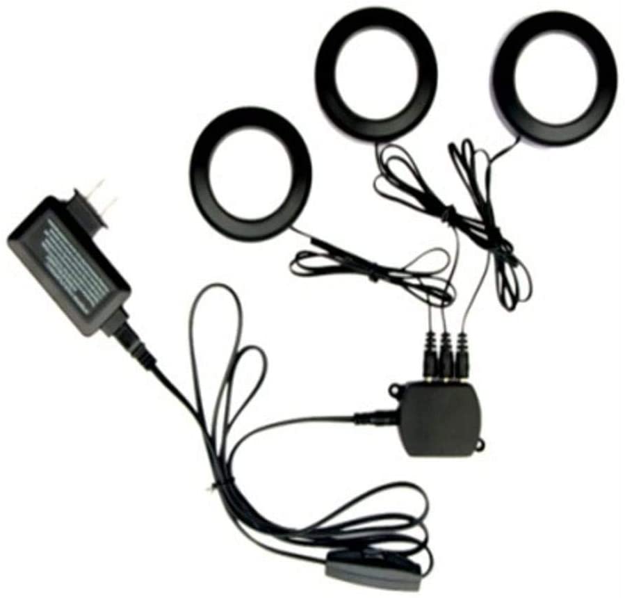 Photo 1 of Commercial Electric 3-Light LED Black Puck Light Kit
