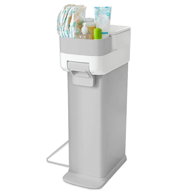 Photo 1 of Skip Hop Diaper Pail with Dual Air-Lock, Universal Refill Bags, White
