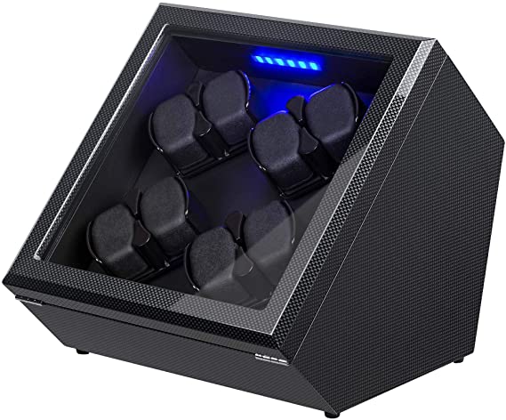 Photo 1 of Watch Winder, [Newly Upgraded] Soft Flexible Watch Pillows Automatic Watch Winder Box, 8 Winding Spaces with Built-in Illumination
