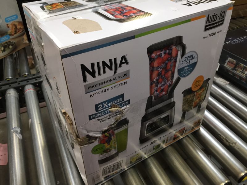 Photo 8 of Ninja BN801 Professional Plus Kitchen System, 1400 WP, 5 Functions for Smoothies, Chopping, Dough & More with Auto IQ, 72-oz.* Blender Pitcher, 64-oz. Processor Bowl, (2) 24-oz. To-Go Cups, Grey
