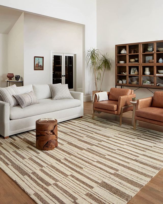 Photo 1 of Chris Loves Julia x Loloi Polly Collection POL-04 Beige / Tobacco, Contemporary 3'-6" x 5'-6" Area Rug
