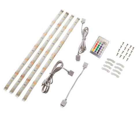 Photo 1 of 3 PK 12 in. (30 cm) Linkable RGBW Indoor LED Flexible Tape Light Kit (4-Strip Pack)