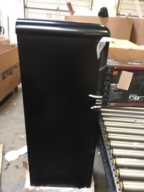 Photo 7 of Galanz GLR46TBKER Retro Compact Refrigerator, 4.6 Cu.Ft Mini Fridge with Dual Door, Adjustable Mechanical Thermostat with True Freezer, Black
