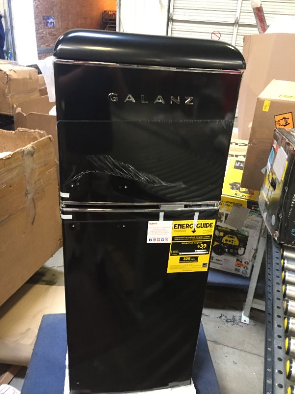 Photo 10 of Galanz GLR46TBKER Retro Compact Refrigerator, 4.6 Cu.Ft Mini Fridge with Dual Door, Adjustable Mechanical Thermostat with True Freezer, Black
