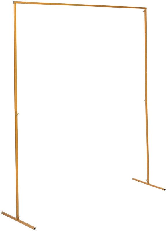 Photo 1 of Fetcoi 2x1.5M Rectangle Wedding Arch Stand,Photo Booth, Ceremony Backdrop Stand,Metal Wedding Party Backdrop Stand Rack W/Bases for Romantic Wedding Ceremony (Gold) 
