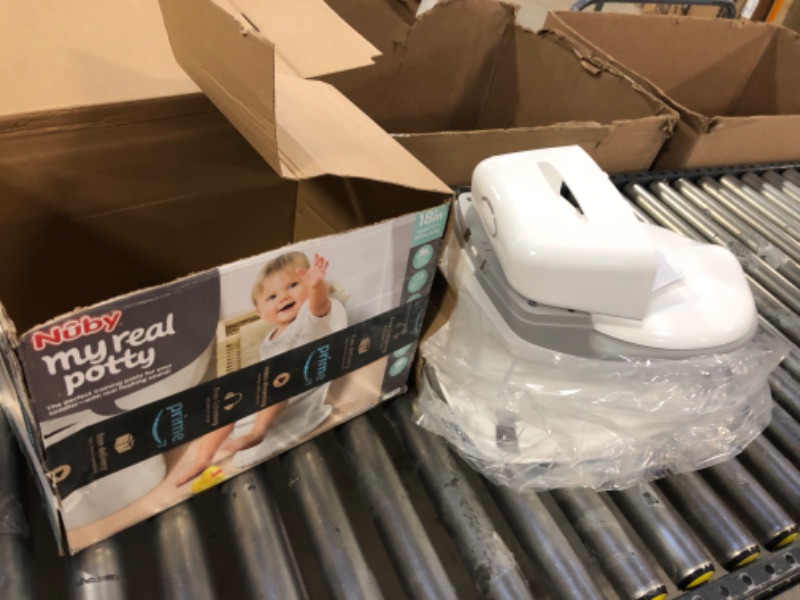 Photo 1 of Nuby My Real Potty Training Toilet with Life-Like Flush Button & Sound for Toddlers & Kids, White/Gray
