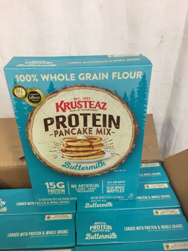 Photo 1 of (8Pack) Krusteaz Protein Buttermilk Pancake Mix, 20-Ounce Box
EXP 6/12/2022