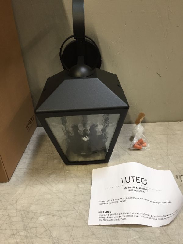 Photo 3 of   LUTEC 3-Light black outdoor scone wall light (doesn't include light bulbs)