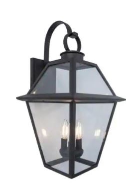 Photo 1 of   LUTEC 3-Light black outdoor scone wall light (doesn't include light bulbs)