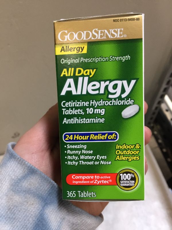 Photo 2 of GoodSense All Day Allergy, Cetirizine Hydrochloride Tablets, 10 mg, Antihistamine, 365 Count
exp 07/2022 (factory sealed)