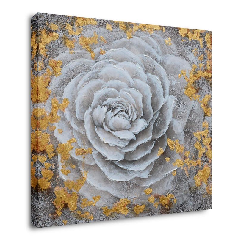 Photo 1 of 
Yihui Arts Modern Canvas Print Art Wall Picture White Flower with Gold Foil Painting Contemporary Decor Artwork for Walls (20x20IN) 