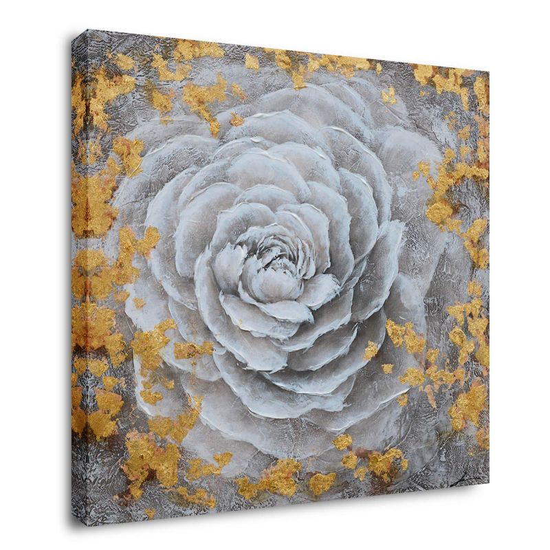 Photo 1 of 
Yihui Arts Modern Canvas Print Art Wall Picture White Flower with Gold Foil Painting Contemporary Decor Artwork for Walls (20x20IN) :