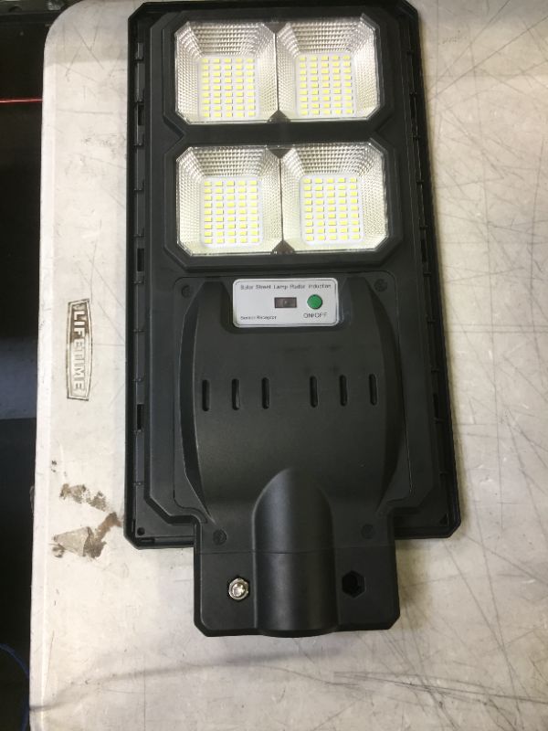 Photo 4 of 400W Solar Street Light Outdoor 40000 Lumens Dusk to Dawn Motion Sensor Solar Lights Outdoor IP65 Waterproof LED Flood Light Solar Powered with Remote Control---ITEM IS DIRTY---HAS SOME SMALL SCRATCHES AROUND IT---LOOSE HARDWARE---
