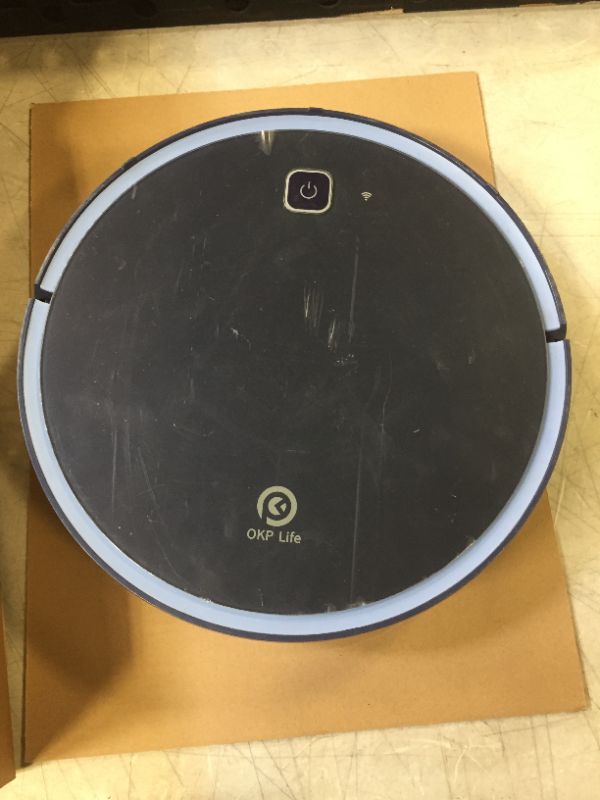 Photo 2 of OKP K7 Robot Vacuum Cleaner 120mins Runtime---ITEM IS DIRTY---HAS SCRATCHES ALL AROUND---

